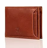 MATADOR Echt Leder Kredit-Kartenetui Herren Damen TüV Geprüfter RFID & NFC Schutz Karten-Portemonnaie Scheintasche Vintage Braun Fahrzeugschein-Etui inkl. Geschenkbox