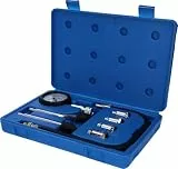 BRILLIANT TOOLS BT581100 Kompressionstester-Satz für Benzin Motoren, 8-tlg [Powered by KS TOOLS], Mit Stabilem Blauen Transportkoffer