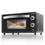 Cecotec Tisch- Umluftofen Bake&Toast - Kapazität von 10 Liter, 1000 W, Temperatur bis 230ºC und Timer bis 60 Minuten, Perfekt für Paninis und Gebäck, Inklusiver Krümelschublade. (Schwarz, 450)