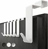 Menz Premium Türhaken zum Einhängen Innenseite im 6er SET - Weiße Kleiderhaken Tür Innenseite, Türgarderobe innen - Handtuchhalter Tür innen, Türhaken Rückseite mit hoher Tragkraft