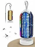 Insektenvernichter Elektrisch, Anysun Mückenlampe Camping mit LED-Licht für Drinnen Draußen, 3000V Mückenlampe Wasserdicht, Fliegenfalle Elektrisch für Zuhause, Terrasse, Hinterhof, Garten, Camping