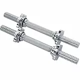 Sunny Health & Fitness 36 cm Hantelstangen-Set mit Gewinde, Verstellbare Hantelstangen mit Sternverschlüssen, Passend für 25 mm Standard-Hantelscheiben – STDBH-14
