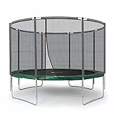 Ampel 24 Outdoor Trampolin 366 cm komplett mit außenliegendem Netz, Stabilitätsring, 8 gepolsterten Stangen, Belastbarkeit 160 kg (Grün)