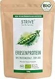 STRIVE ERBSENPROTEIN | 100% BIO | Vegan | 88% Proteingehalt mit allen Aminosäuren | 1Kg | Premium Erbsenprotein Isolat | Frei von Zusatzstoffen | Geprüfte Bio-Qualität DE-ÖKO-039