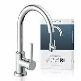 SCHÜTTE 79116 Küchenarmatur Cornwall, 360 Grad schwenkbarer Wasserhahn Küche, Mischbatterie für die Spüle mit Einhebelmischer, Spültischarmatur Küchenspüle, Chrom