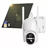 NUASI 4G LTE Überwachungskamera Aussen Akku mit SIM Karte & 32GB Speicherkarte, 2K Kabellos Solar PTZ Kamera Ohne WLAN Outdoor, 355°/100° Schwenkbar, Farb-Nachtsicht, 2-Wege-Audio, PIR Erkennung, IP66