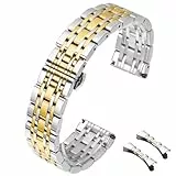 HEYOZURY Edelstahl Uhrenarmbänder Metall uhrarmband mit Geraden und Gebogenen Ende 12mm 14mm 16mm 18mm 19mm 20mm 21mm 22mm Metal Ersatzband Armbänder Edelstahlarmband für Uhr für Herren/Damen