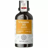 NATURE LOVE® Vitamin D3 5000 (50ml flüssig) - Laborgeprüfte 5000 I.E. pro Tropfen - in MCT-Öl aus Kokos - Vitamin D hochdosiert - hoch bioverfügbar, sehr hohe Stabilität - in Deutschland produziert