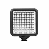 Walimex pro LED-Videoleuchte mit 64 LEDs, 6 W, Kamera Beleuchtung stufenlos dimmbar, erweiterbares Fotolicht mit Stecksystem, Videolicht für Aktion Kamera, Camcorder und DSLR