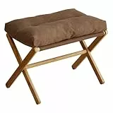Yinhing Eitelkeithocker, Ottomane mit Weichem Kissen X Beinfußhocker für Wohnzimmer Schlafzimmer Büro (BROWN)