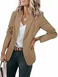 Cicy Bell Damen Casual Blazer Offene Front Langarm Arbeit Büro Jacken Blazer Dunkles Khaki XL