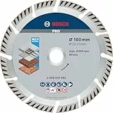 Bosch 1x PRO Multi Material Diamanttrennscheiben für 22,23‑mm-Bohrung und große Winkelschleifer (für Beton, Stahlbeton, Ø 180 mm, Professional Zubehör Großer Winkelschleifer)