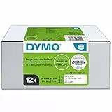 DYMO Original LabelWriter Adressetiketten (groß) | 36 mm x 89 mm | 12 Rollen mit je 130 leicht ablösbaren Etiketten (1.560 Etiketten) | selbstklebende Etiketten | für LabelWriter-Beschriftungsgerät