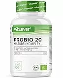Probio 20 - Kulturen Komplex mit 21 Mrd Milchsäurebakterien & 20 Bakterienstämmen + Bio Inulin je Tagesdosis - 180 magensaftresistente Kapseln - Hochdosiert - Vegan