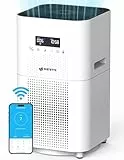 DAYETTE Smart-Luftreiniger für Wohnung Raucherzimmer, Große Räume, Air Purifier mit APP/Alexa-Steuerung, HEPA Luftfilter für Allergiker, Tierhaare, Rauchstaub, 20 dB Schlafmodus, 7-Farben Nachtlicht