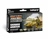 Vallejo 070205 Farb-Set, Deutsche Panzerung, WWII Modellbausatz, 17 ml (6er Pack), bunt