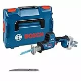 Bosch Professional 18V System Akku Säbelsäge GSA 18V-24 (inkl. S922EF, S2345X, Leiterhaken-Set, L-BOXX)