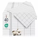 BARBONS Geschirrtücher 40er Set - Baumwolle 50x70 cm - Oeko-TEX Zertifiziert - Küchentextiliensets Trockentücher Küchenhandtücher Küchentücher Geschirrhandtücher Waschbar bis 90 C Anthrazit