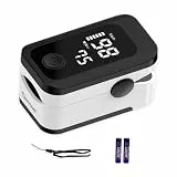 Berrcom Pulsoximeter Blut-Sauerstoff-Sättigung Monitor Finger hohe Genauigkeit Sats Monitor für Erwachsene mit Batterien und Lanyard