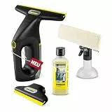 Kärcher Akku-Fenstersauger WV 2 Universal Precision+ Black, Akkulaufzeit: 35 min., Schmutzwassertank: 120 ml, 2 Absaugdüsen, Sprühflasche mit Mikrofaser-Wischbezug, 20 ml Fensterreiniger, USB-C-Port