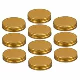 COLLBATH 10 Stück Schraubglasdeckel 75mm Mehrzweck Metall Deckel Goldfarben Dichte Abdichtung für Obst Tee Kaffee und Kleine Gegenstände
