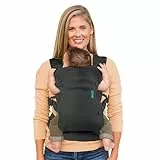 Infantino Flip 4-in-1 Light & Airy Babytrage – Atmungsaktiv, Lordosenstütze, Verstellbarer Hüftgurt, Kopfstütze, Ergonomischer Sitz, Weiche Riemen für Neugeborene von 3,6-14,5 kg, Dunkelgrau