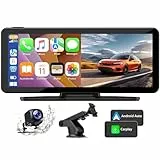 Lamto Wireless Car Stereo Screen für Carplay und Android Auto, Autoradio mit 2.5K-Front-Dashcam,1080P-Rückkamera,tragbar 6,86”Touchscreen mit Bluetooth/GPS/FM/AUX/Mirror Link/64G TF-Karte