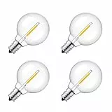 Torkase LED Lampen, 4er Pack G40 LED Ersatzlampen für Solarlichter, 2200K Warmweiß, Bruchsicher & Wasserdicht für Solar Lichterketten