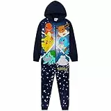 Pokemon Onesie für Jungen, 4-14 Jahre, Overall Jumpsuit - Kuschelanzug für Kinder - Schlafanzüge (Marineblau/Mehrfarbig, 7-8 Jahre)