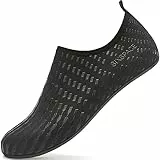 Sixspace Badeschuhe Damen Herren Wasserschuhe Schwimmschuhe Männer Frauen Strandschuhe Barfußschuhe Aquaschuhe(Schwarz 41 EU)
