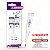 scala SC 28 flex Fieberthermometer digital – 10 Sek. Messzeit, flexible Spitze, Fieberalarm, wasserdicht – oral, rektal & axillar – weiß – für Baby, Kinder & Erwachsene