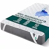Utopia Bedding Wasserdichter Gesteppte Matratzenauflage 140 x 200 cm, Weicher Mikrofaser-Matratzenbezug, Gesteppter Matratzenschoner 140x200 Topper Mit elastischen Bändern, 4 Eckgummis