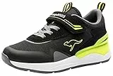 KangaROOS Unisex Kinder Kd-gym Ev Sneaker, Jet Black Neon Yellow 5062, 39 EU