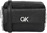 Calvin Klein Damen Crossbody Bag Tasche mit Tragekette, Schwarz (Ck Black), Einheitsgröße