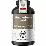 NATURE LOVE® Magnesiumoxid - 365 Kapseln – 660mg (davon 400mg elementares Magnesium) pro Kapsel – laborgeprüft, hochdosiert, vegan, in Deutschland produziert