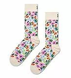 Happy Socks Flower Baumwolle Socken Damen Herren Weiß 36-40