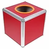 NUOBESTY Lotterie Lucky Draw Box Red Square Raffle Case Ball Game Box Multifunktionale Aufbewahrung Ticketkartenkarten Bonusball Lagerbehälter 8Inch