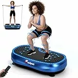 Vibrationsplatte, EvoSpark Vibrationsplatte Testsieger 2026 mit 6+1 Trainingsmodi, 9 coolen LED-Lichtern Vibrationsplatte für Zuhause, Power Llate mit 200W Bürstenlose Motoren,199 Geschwindigkeiten