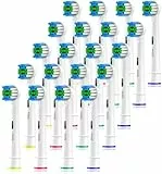 Qitizu Aufsteckbürsten Kompatibel mit Braun Oral B Elektrische Zahnbürste, 20er Precision Cleaning Zahnbürstenaufsatz Aufsätze für Pro Smart Vitality Genius (20 Weiß, 20 stück(1er Pack))