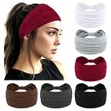 YARIEW Breite Stirnbänder für Damen, elastische Stirnbänder, Stretch, geknotetes Stirnband, rutschfeste Stirnbänder, Damen-Haarband, Yoga, Workout, Kopfwickel, Haarschmuck für Frauen und Mädchen, 6