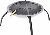 ACTIVA Feuerstelle Feuerschale Edelstahl, Terrassenfeuer Garten Terrasse Feuer Lagerfeuer
