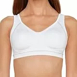 Susa Sport BH Damen ohne Bügel Move medium I Damen-BHS mit vorgeformten Cups I Sport Crop Top BH I Starker Halt I Transportiert Schweiß zuverlässig ab I weiß I 80D