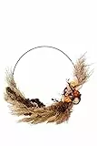 HEITMANN DECO Trockenblumen Kranz mit Strohblumen & Zapfen, Ø ca. 35 cm – Moderner Türkranz & Wanddeko im Boho-Stil
