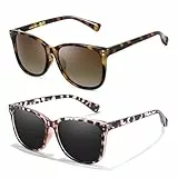 Myiaur 2 Pack Sonnenbrille Damen Polarisierte UV400 Schutz Sonnenbrille mit Quadratische Rahmen für Autofahren & Outdoor