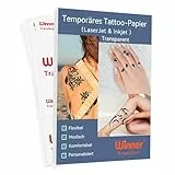 WinnerTransfer A4X10 Sets, Inkjet/Laser Tattoo PapierDIY Tattoo Folie Zum Bedrucken,Tattoo Temporäres Transfer,Decal Papier für Tintenstrahldrucker/Laserdrucker,Tattoo Tranferfolie (WT-11-Matt-10)