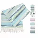 Winthome Hamamtuch Weich 100x180cm- Strandtuch Bambus-Baumwolle Leicht Platzsparend, Handtuch Saugstark, Schnelltrocknend, Badetuch Sandfrei, für Damen Herren Saunahandtuch Strandkleider (1 Pack)