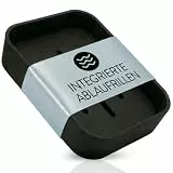 PARSA Beauty Seifenschale schwarz – rutschfeste Seifenablage mit Rubber Finish – stilvolles & Zeitloses Design für Bad, Dusche & Küche – sichere Ablage für Feste Seife in jedem Zuhause