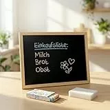 MIJOMA Tafel mit Holzrahmen – Wiederbeschreibbares Memoboard 23 x 30 cm – Vielseitig für Zuhause, Büro & Kinderzimmer – Ideal für Notizen, Planungen & kreative Gestaltung