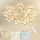 MOUNM Moderne LED Deckenleuchte, Dimmbar Blütenblatt Kreative LED Deckenlampe, 3000K - 6000K, Φ100 84W 8400lm, Acrylplatte Deckenleuchten for Wohnzimmer, Flur, Schlafzimmer