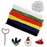 Pfeifenputzer zum Basteln, Jisrcha 300 Stück Bunt Pfeifenreiniger, Pfeifenreiniger Blumen, 30cm Pfeifenreiniger Chenilledraht Pfeiffendraht für Kreative DIY-Projekte, Weihnachtsgeschenke (Eindicken)